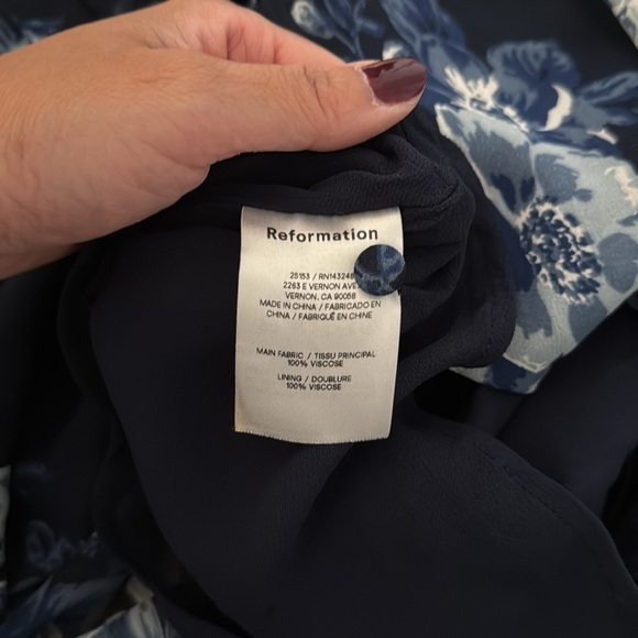 Reformation Doutzen Floral Navy Blue Mini Dress - Picture 6 of 6